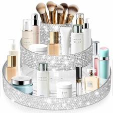 Yivaiks Bling 360 Rotating Makeup Organizer,Shiny Lazy Susan Cosmetic Storage...