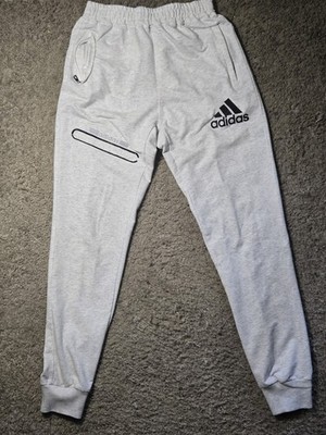 adidas Kids XL Jogger Sweatpants Gray Cotton Spandex Drawstring Pockets AZ8485