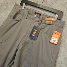 Bass Outdoor Essential Tech Cargo Pants Castor Gray Mens 34 new nwt