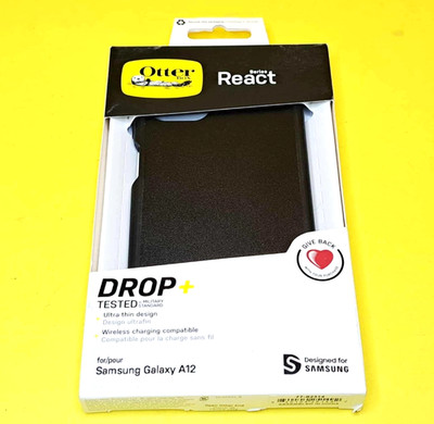  OTTERBOX REACT SERIES CASE FOR SAMSUNG GALAXY A12 BLACK SLIM PROTECTIVE COVER