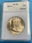 1961-D Franklin Half Dollar  ANACS MS-64 Old Holder