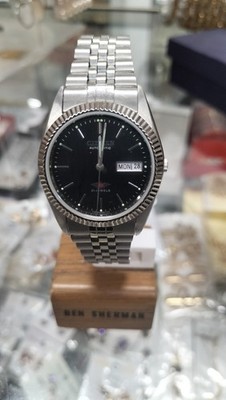 CITIZEN 21 JEWELS BLACK DIAL AUTOMATIK EDELSTAHL UHR 38MM DAY/DATE, GEBRAUCHT