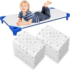 Peryiter Cot Sheets 24x51 Toddler Nap Mat Star Pattern Daycare - 6 Pack