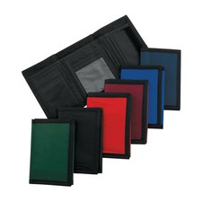 4 1/2" x 3 1/2" Basic Red, Yellow, Green, Blue Black Wallets - 12 Pc.