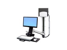 Ergotron StyleView Monitor Arm - Polished Aluminum, Black - Sit-Stand 45-271-026