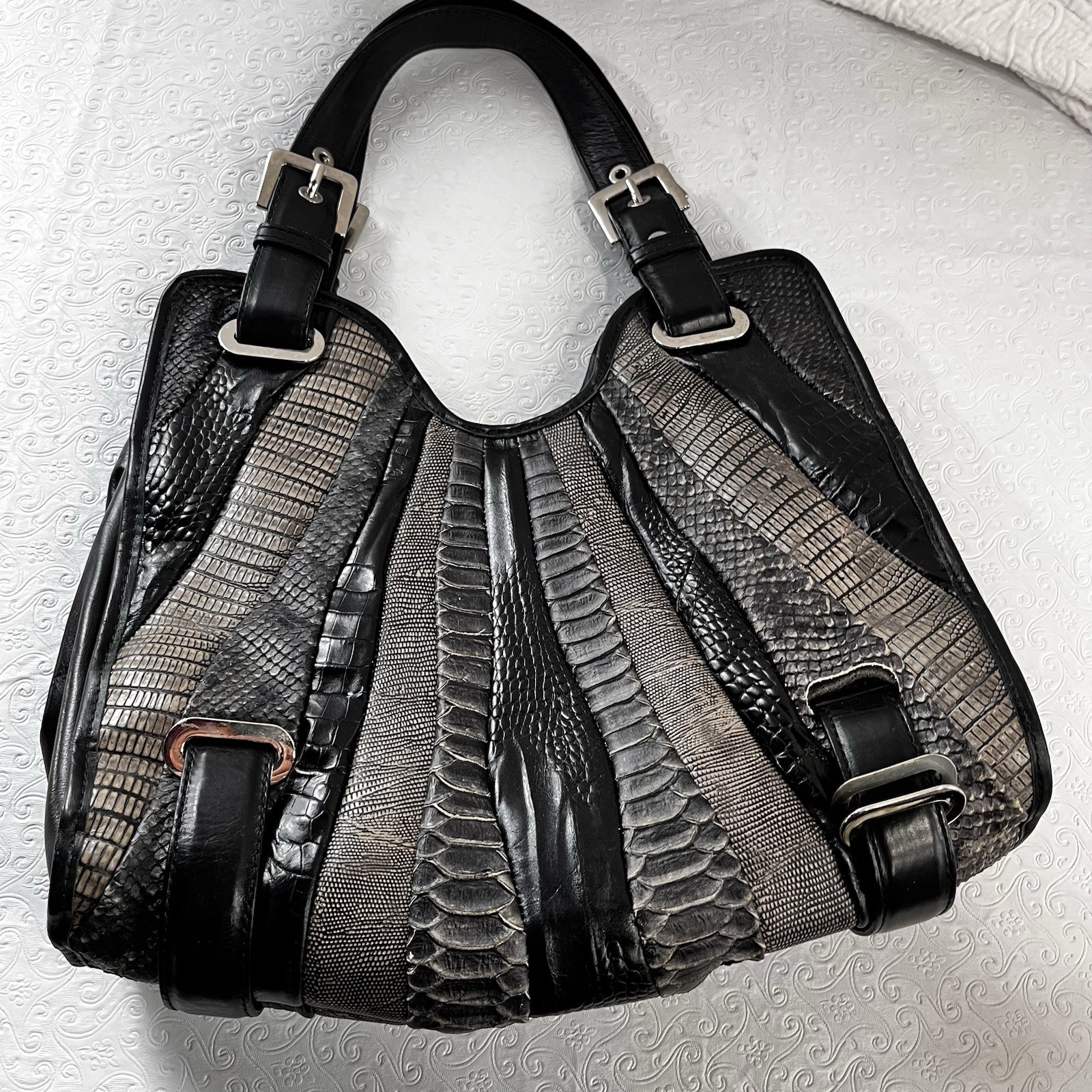 Stuart Weitzman Leather Patchwork Handbag Shoulde… - image 24