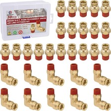 3/8 Quick Push to Connect Fittings Brass Male Straight and Elbow Combination...