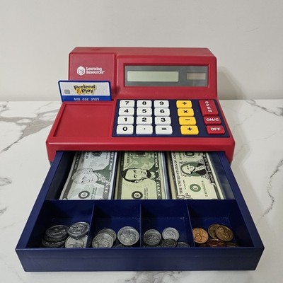 Learning Resources Pretend & Play Calculator Cash Register, Coins & Paper Money