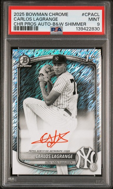 2025 Bowman Chrome Carlos LaGrange Black & White Shimmer Red Ink Auto SSSSP