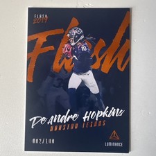 DeAndre Hopkins 2019 Panini Luminance Football Flash Texans Color Match Red /100