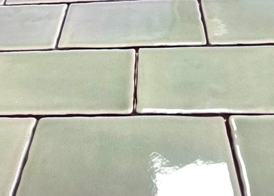 3x6 Sage Green Crackled Ceramic Tile, Backsplash Kitchen Bath (B0X OF 11 SF)