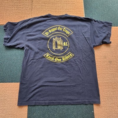Local One Elevator Union MC Riders New York T-shirt Mens XXL Navy 2XL IUEC ɓ5d