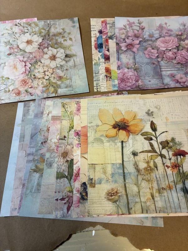 29 6”x6” Decorative Paper Sheets (single-sided print)