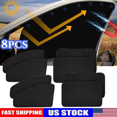 8X Magnetic Car Side Front Rear Window Sun Shade Cover Mesh Shield UV Protection