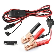 SAE Battery Alligator Clips Wire Harness with On/Off Small Clips7.9FT 16AWG