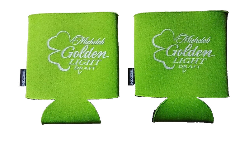 2 BRAND NEW Michelob Golden Light Draft Beer Koozie Coozie Coolie Mich Golden