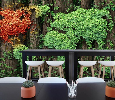 3D Green Leaves World Map 5620NA Wallpaper Wall Murals Wall Paper Mural Romy
