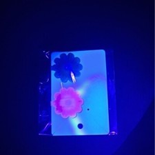 Vintage Barrette Large Pink and Purple Daisies 1970s NEW Blacklight Glow Set