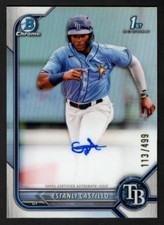Estanli Castillo 2022 Bowman Chrome 1st Year Refractor Autograph Auto /499 Rays