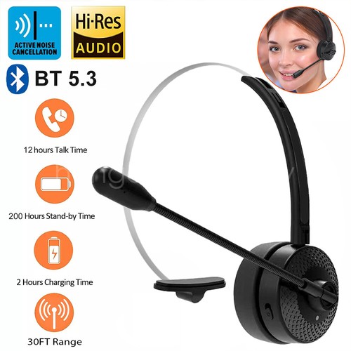 Bluetooth Headset Headphones with Microphone MIC for Call PC Computer Laptop US - Picture 3 of 23