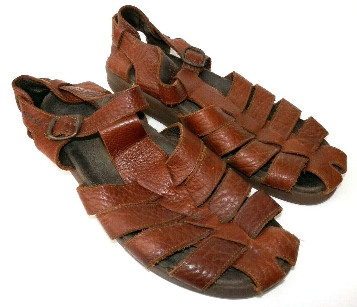 Mephisto Men s Fisherman Sandals Shoes Brown Leather Size 44 US
