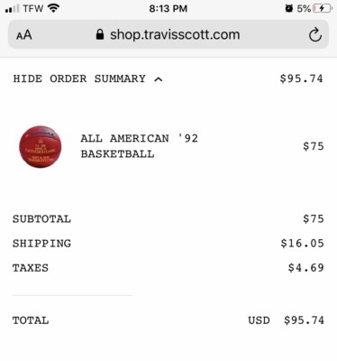 Travis Scott x McDonald's ALL AMERICAN '92 BASKETBALL | eBay