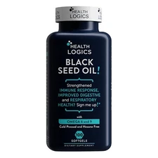 Health Logics Black Seed Oil Softgels Cold Pressed Rich in Omega 6 9 (100 Count)