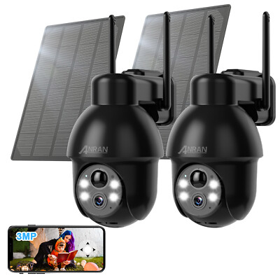 Solar Battery Powered Wifi Outdoor Pan/Tilt Home Security Camera System Wireless