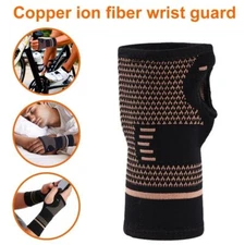 4P Copper Wrist Compression Sleeves Comfortable Breathable for Arthritis Sprains