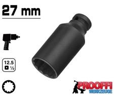 KRAFT Schlagschrauber Nuss 1/2" Stecknuss 27 mm / 12-Kant Vielzahn Profil Lang