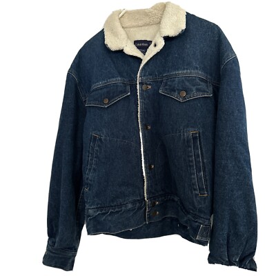 Calvin Klein Denim Jacket Trucker Jean Vintage Medium Mens Lined Sherpa  Blue