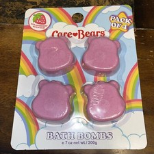 Care Bears 4-Pack Melting Bath Bombs Pink Strawberry Scented Skinnydip 2022 New