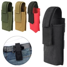 Tactical Molle LED Flashlight Pouch Holder Nylon Holster Torch Belt Carry Case