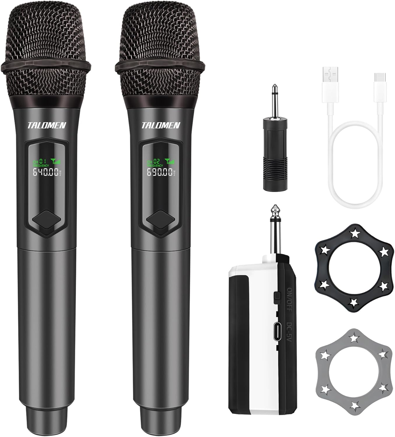 Professional Dual Handheld Wireless Dynamic Mic System for Performers