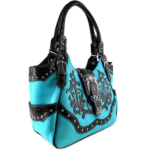 Justin West Western Floral CCW Stud Buckle Concealed Carry Handbag Purse Set - Picture 73 of 131
