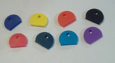 LOT OF EIGHT ASSORTED COLOR KEY IDENTIFIER CAPS IDENTIFICATION FOR KEYS