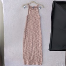 Old Navy Women's Pink Heathered Sleeveless Ribbed Midi Dress Size S