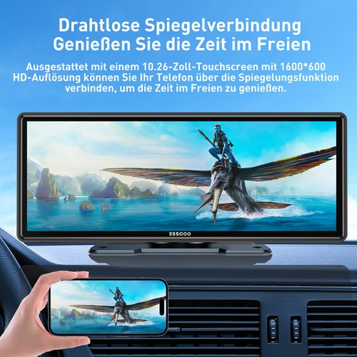 Apple Carplay Android Auto Autoradio Bluetooth Tragbarer Desktop Monitor +Kamera - Bild 3 von 14