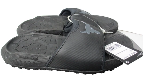 Under Armour UA Slides Sandals The Rock 3 Black Mens Sz 8 Womens Sz 9.5