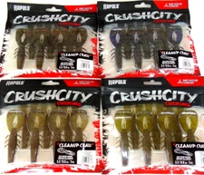 Rapala "Crush City" Cleanup Craws (Lot of 4-Packs-7 Per Pack-CC-4-09)