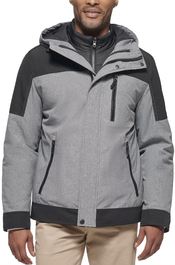 Club Room Mens 3 in 1 Hooded Jacket Color: Gray Size: S - Image 4 of 4