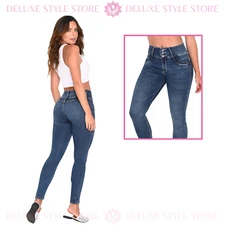 Women's Skinny Butt Lifter Jeans Denim Colombiano Levanta Cola Moldeador 21890