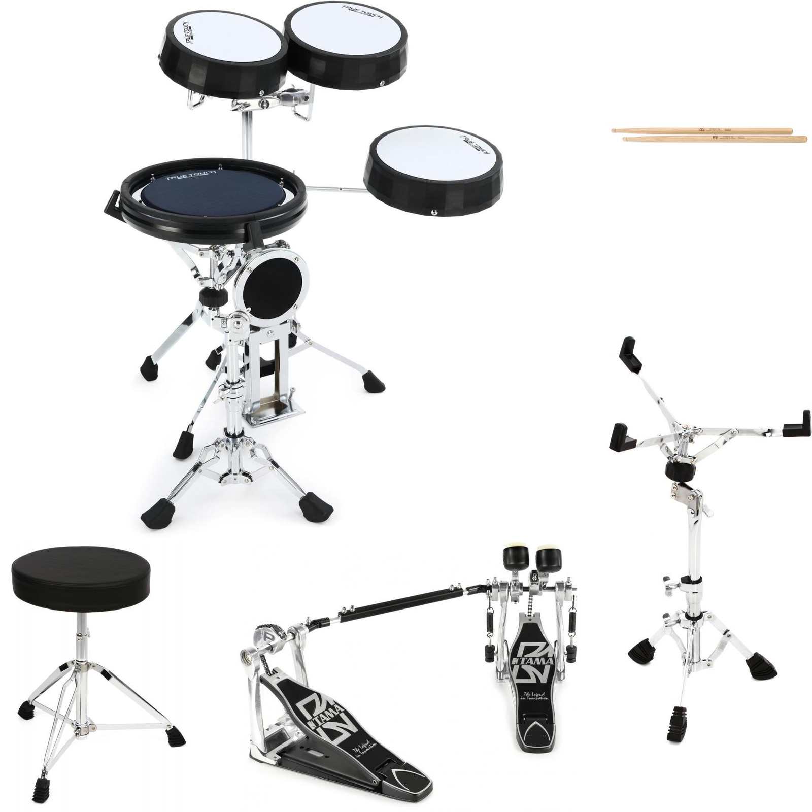 Tama True Touch 5-piece Training Kit Double Pedal Essentials Bundle