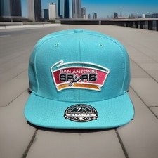 San Antonio Spurs Hat Mitchell Ness OSFM OG Dynasty Teal Aqua SZ 7 1/2 New H74