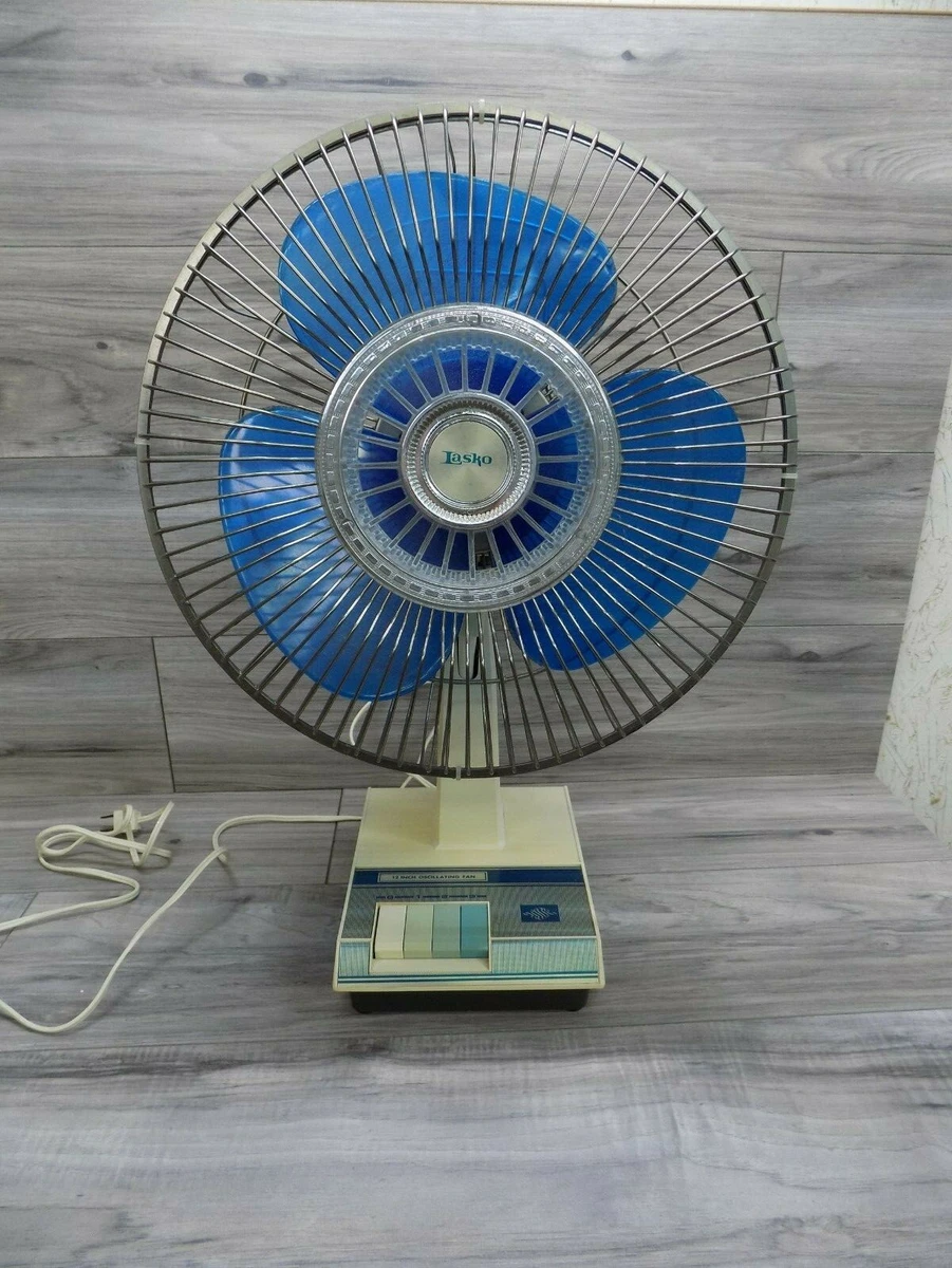 Repaste snyde eftermiddag Vintage LASKO Electric Fan 12 inch Oscillating 3 Speed Blue Blades Type 12  | eBay