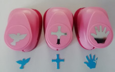 3 efco Motiv-Stanzer Stanze Taufe ,Kommunion XXL Taube, Kreuz + Hand 1x benutzt