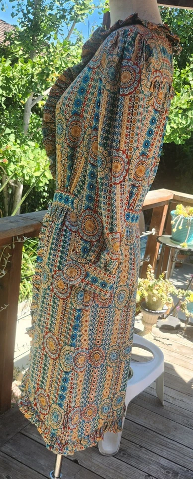 Vestido de seda Marc by Marc Jacobs floral con volantes estilo bohemio talla 4 Foto 3 de 4