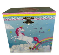 JewelKeeper Twirling Unicorn Rainbow Musical Jewelry Box 3 Drawers Lined NWOT