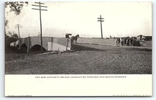 c1905 PERKASIE PA NEW CONCRETE BRIDGE HORSE DRAWN CARRIAGE EARLY POSTCARD P3967