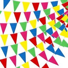 300pcs Colorful Pennant Banner Flags, 375ft Multicolor Banners Carnival Decor...